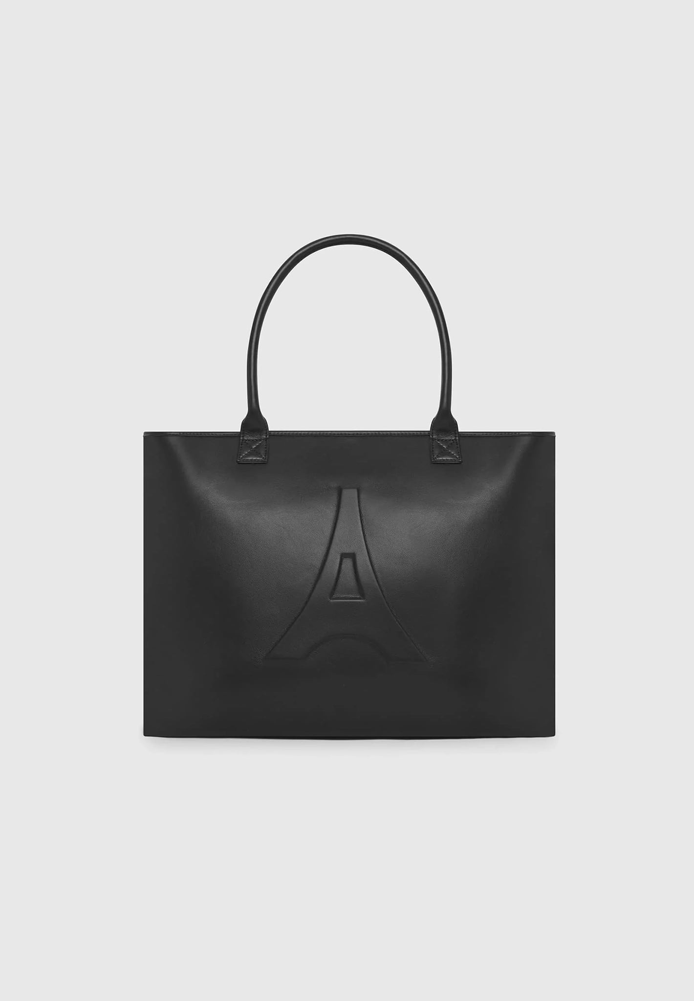 La Vachette Handbags Black - Black Feather Embossed Leather Tote