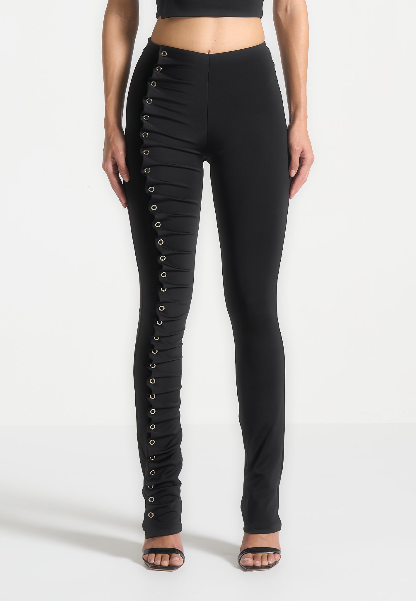 eyelet-detail-tacked-leggings-black