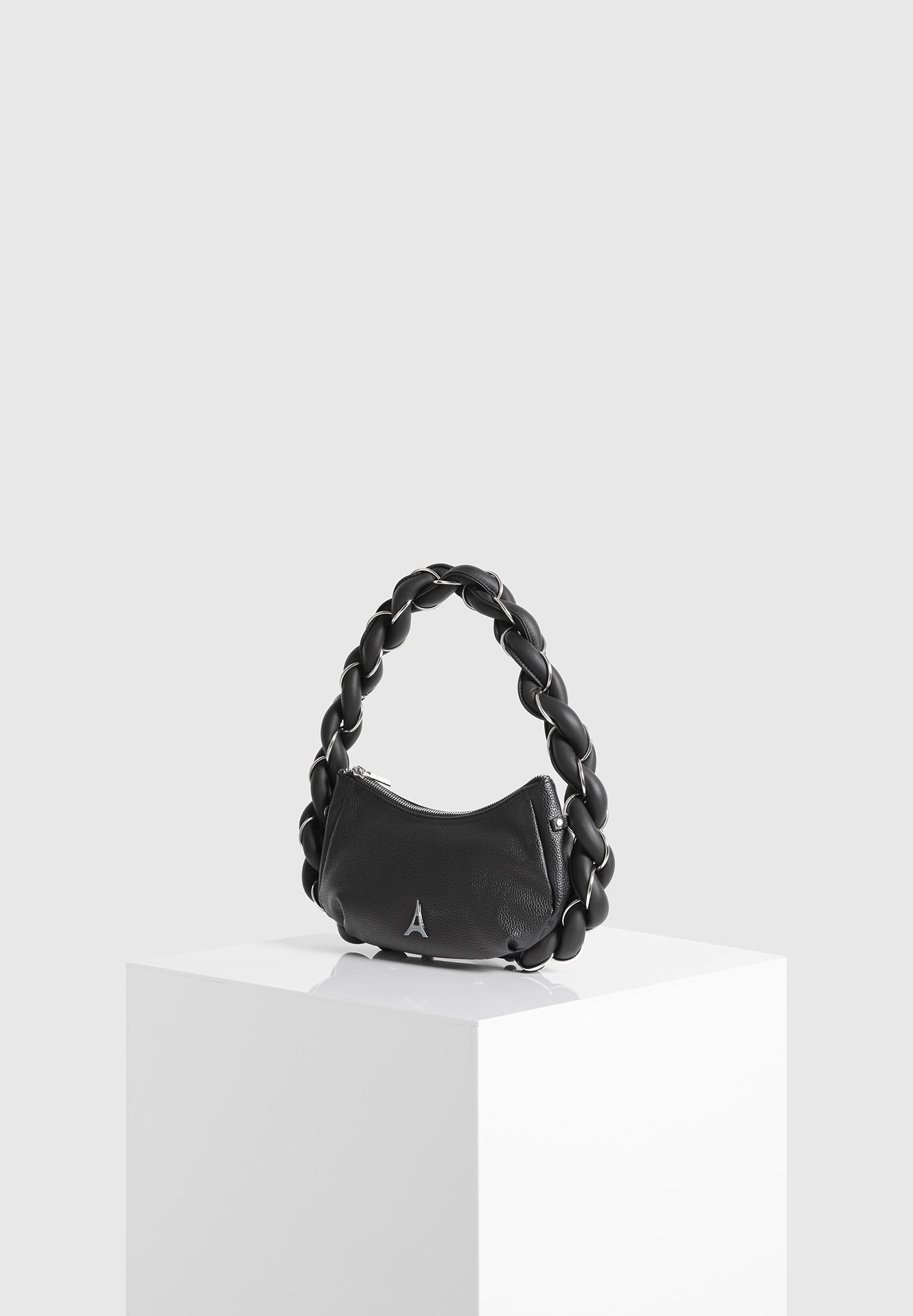 chain-plaited-rope-handbag-black