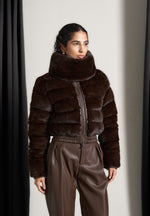 plush-ribbed-jacket-with-scarf-brown