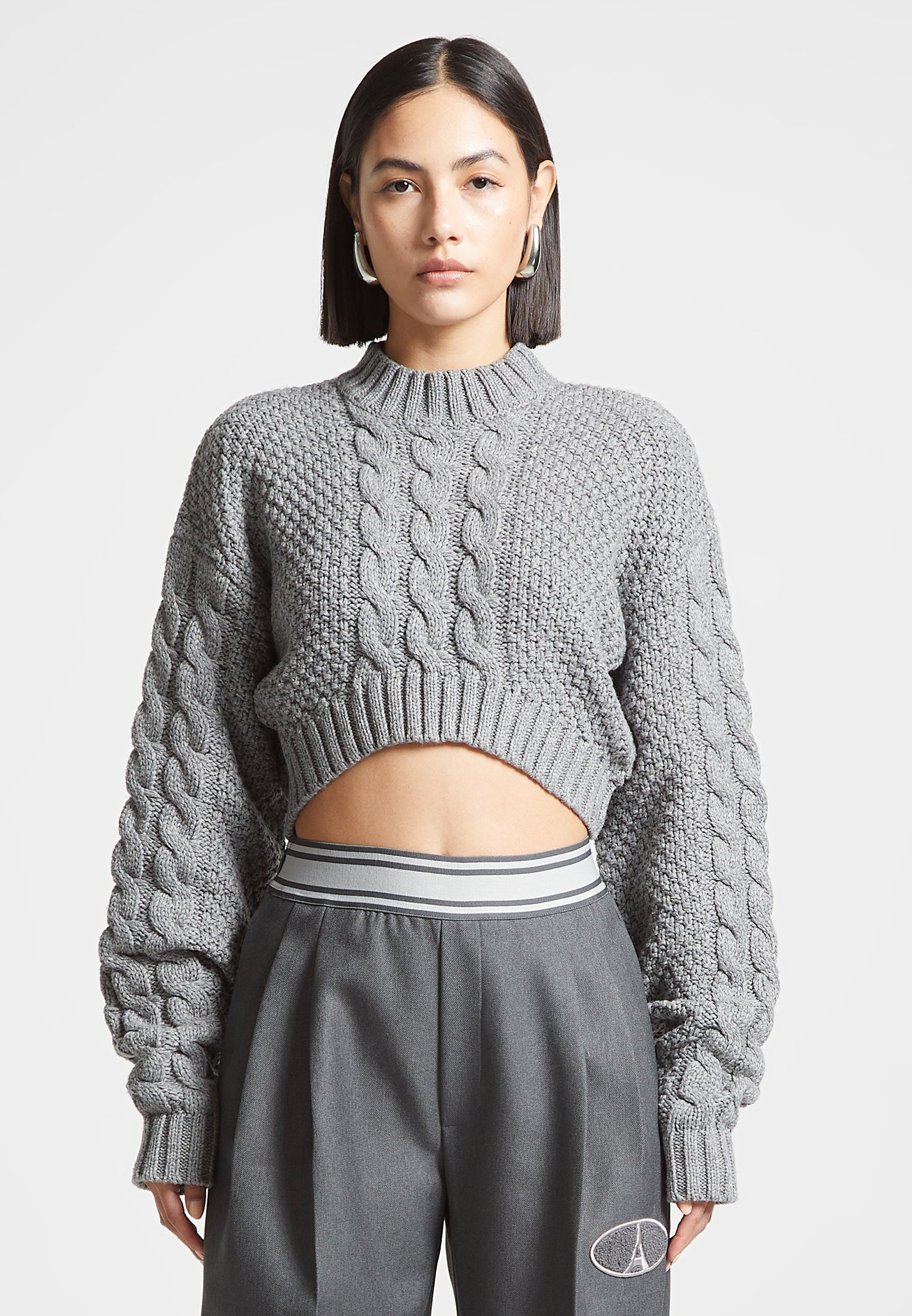 Grey cable hot sale knit tracksuit