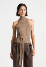 halter-cable-knit-wool-top-with-tie-taupe