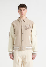 Le Galerie Wool-Blend Varsity Jacket - Beige