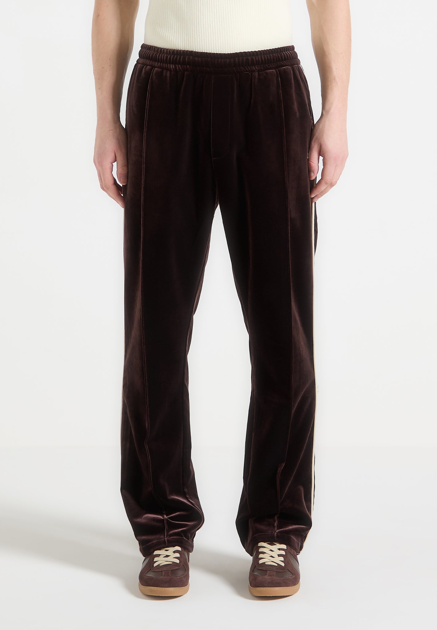 Eiffel Velour Track Pants - Brown