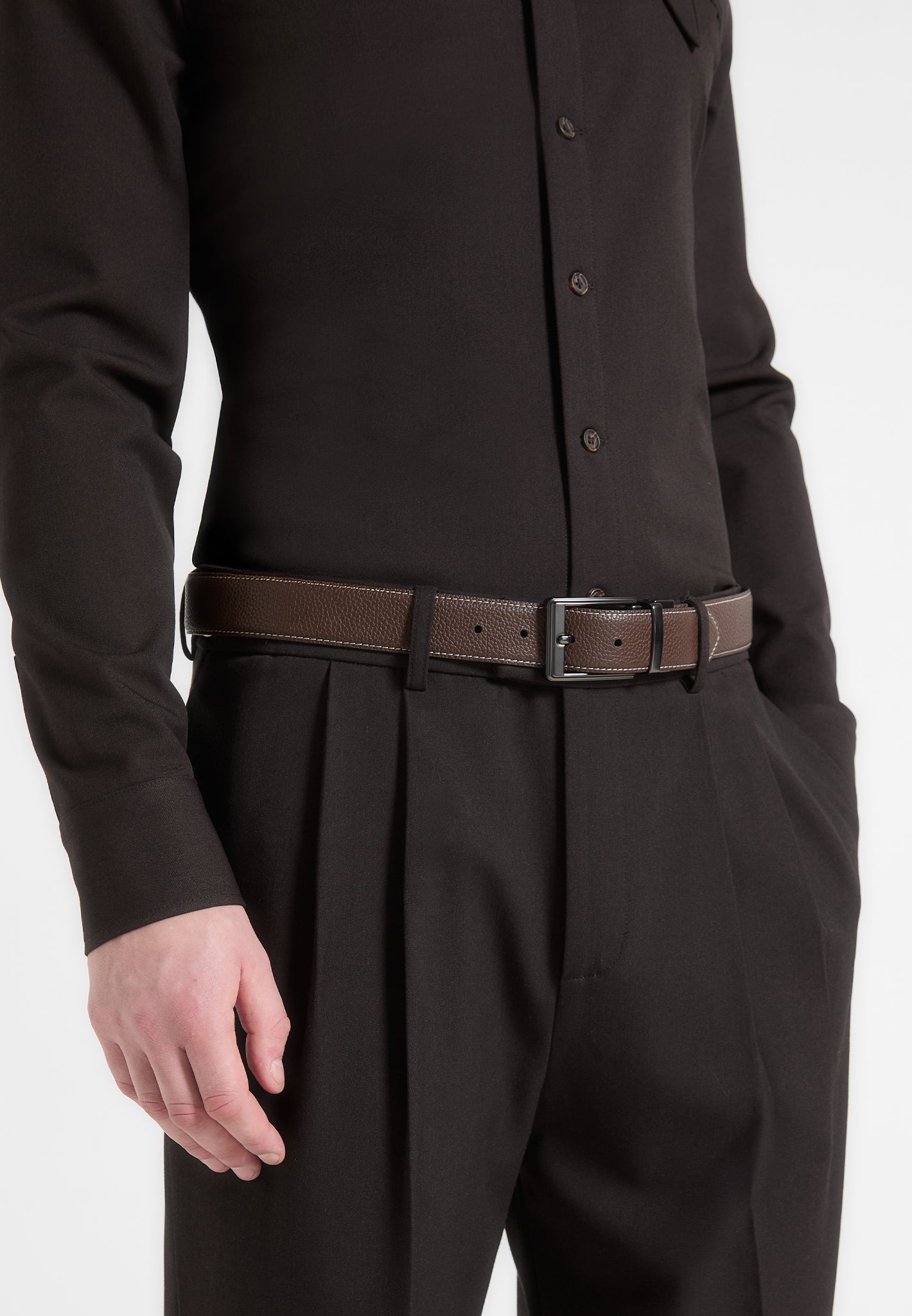 Éternel Reversible Leather Belt - Black/Brown