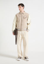 Le Galerie Wool-Blend Varsity Jacket - Beige