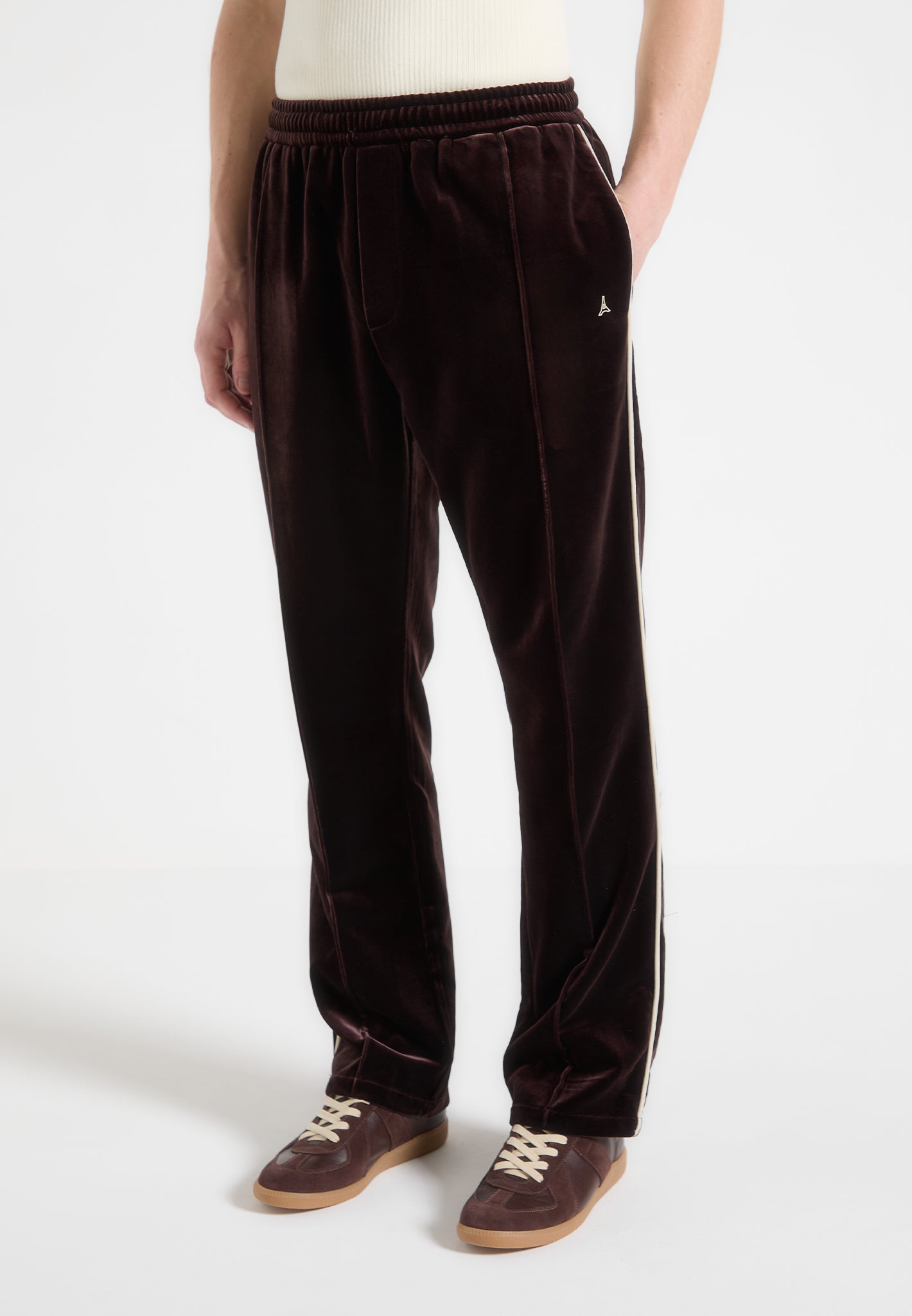 Eiffel Velour Track Pants - Brown