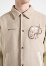 Le Galerie Wool-Blend Varsity Jacket - Beige