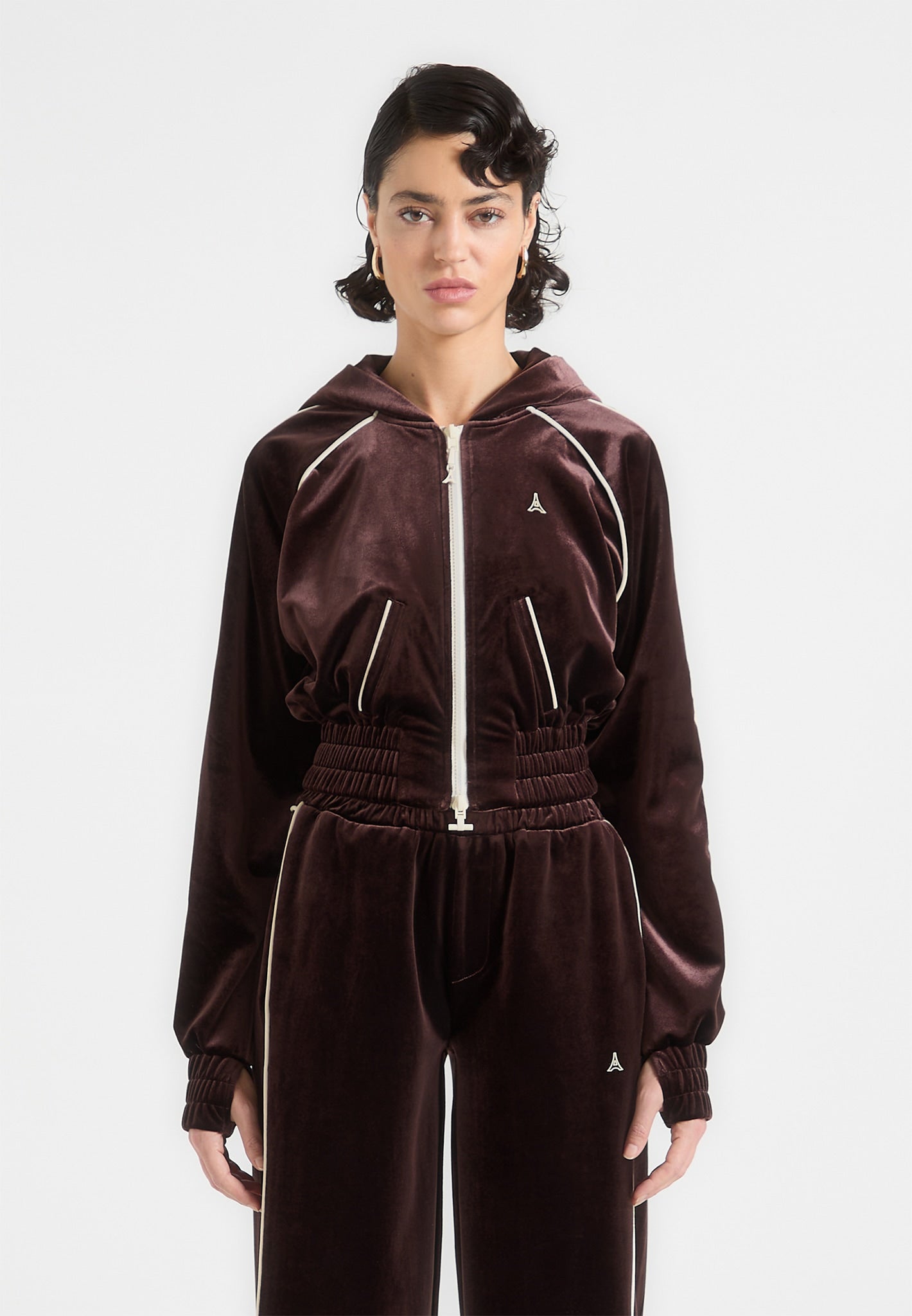 eiffel-velour-zip-through-hoodie-brown