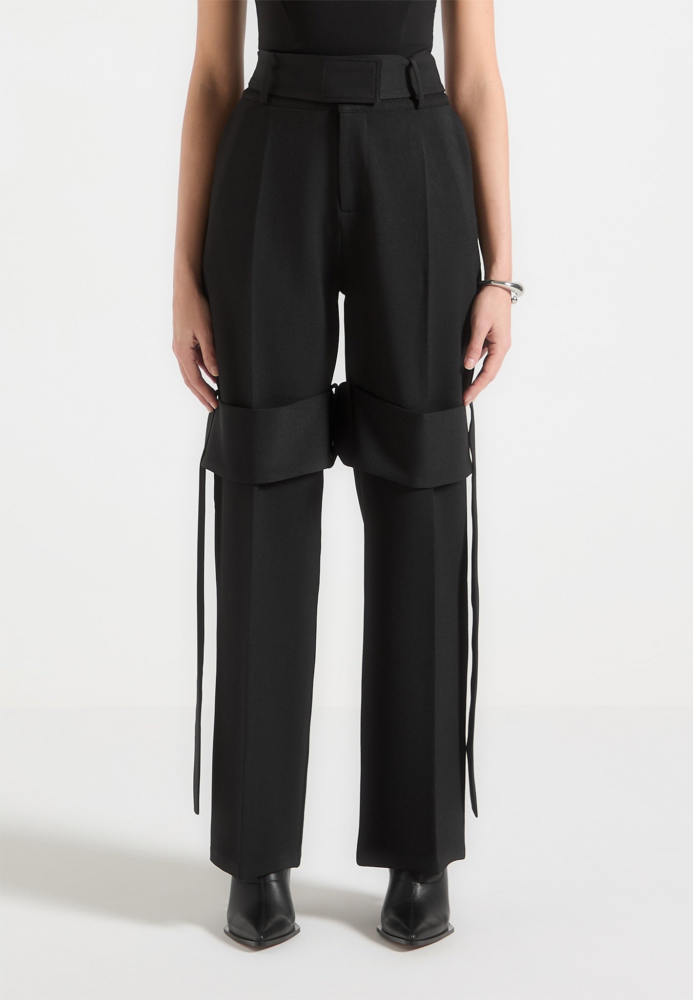 tailored-belted-strap-detail-trousers-black