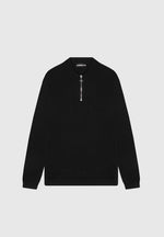 merino-wool-long-sleeve-polo-top-with-zip-black