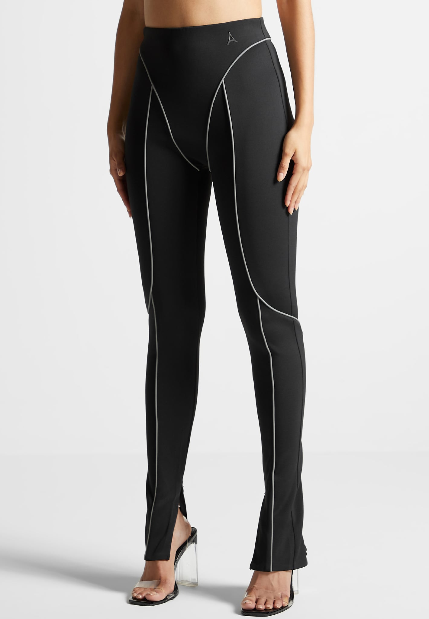 Fit and Flare Leggings with Chain - Black