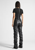 tacked-vegan-leather-t-shirt-jumpsuit-black