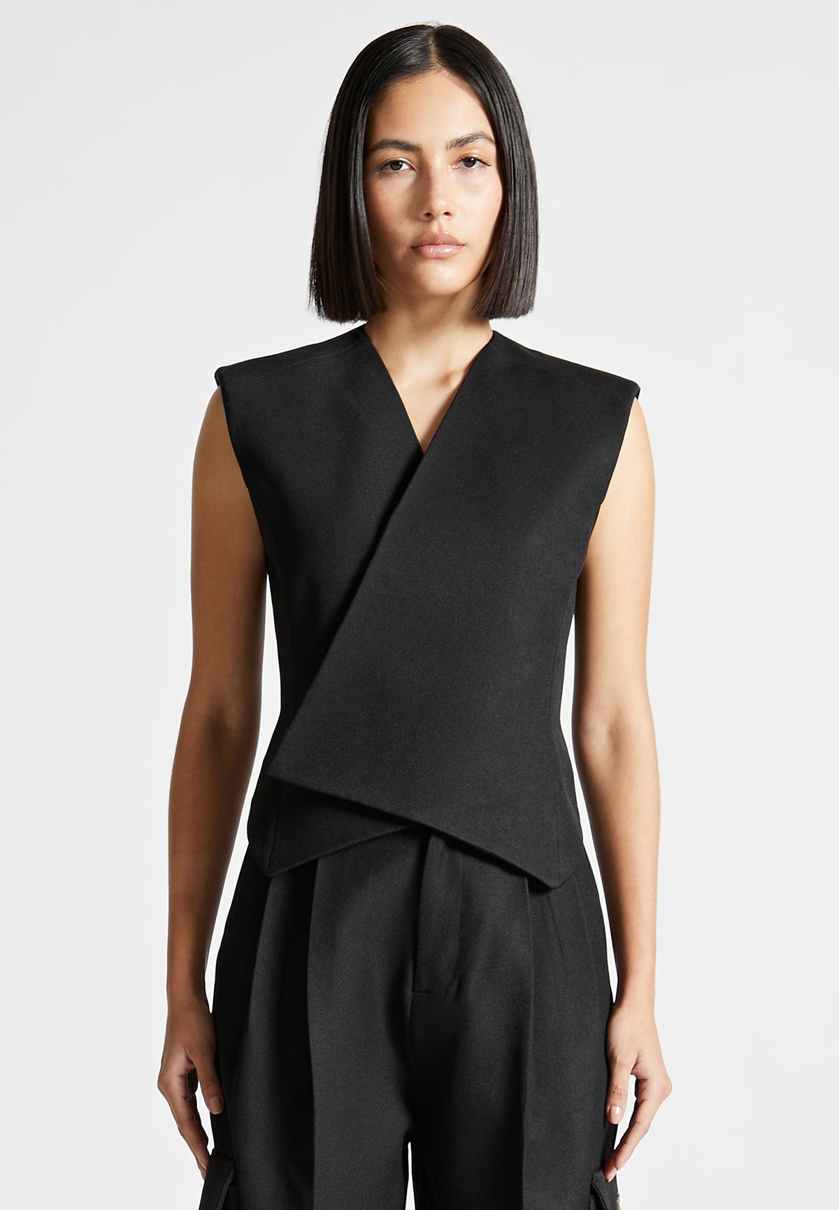 Tailored Wrap Waistcoat - Black | Manière De Voir