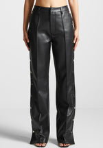 vegan-leather-pintuck-popper-trousers-black