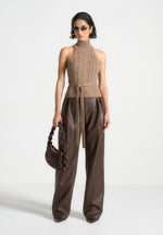 pebbled-leather-pleated-stacked-trousers-brown