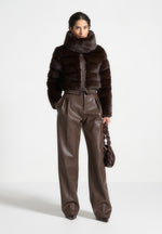 plush-ribbed-jacket-with-scarf-brown