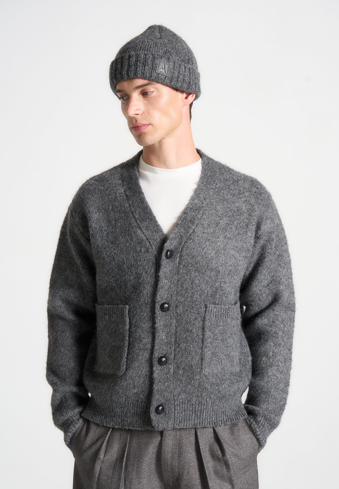 brushed-wool-knit-cardigan-grey