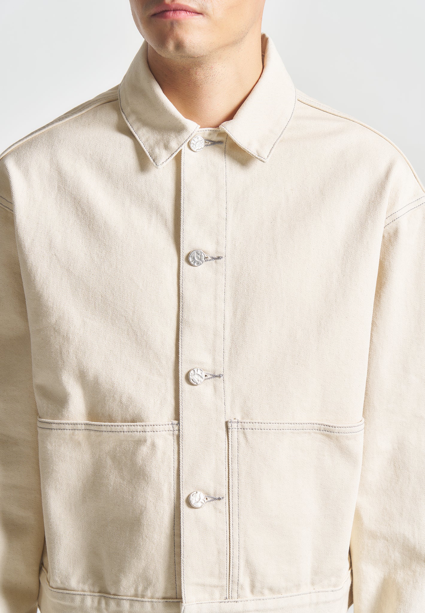 contrast-stitch-carpenter-jacket-cream