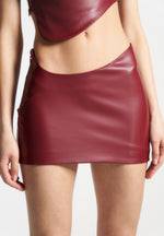 curved-waist-vegan-leather-mini-skirt-wine-red