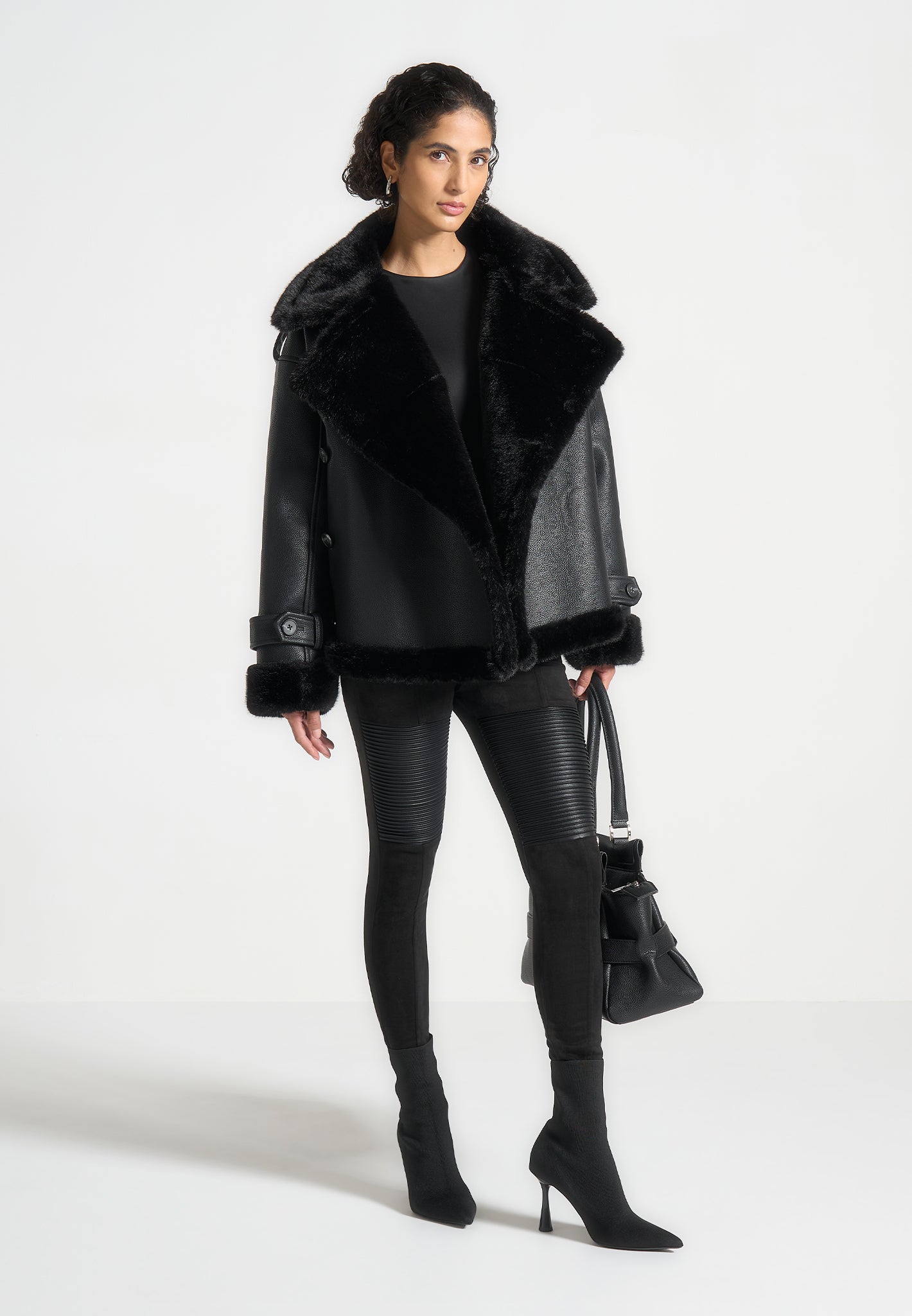 leather-and-plush-wrap-belted-jacket-black