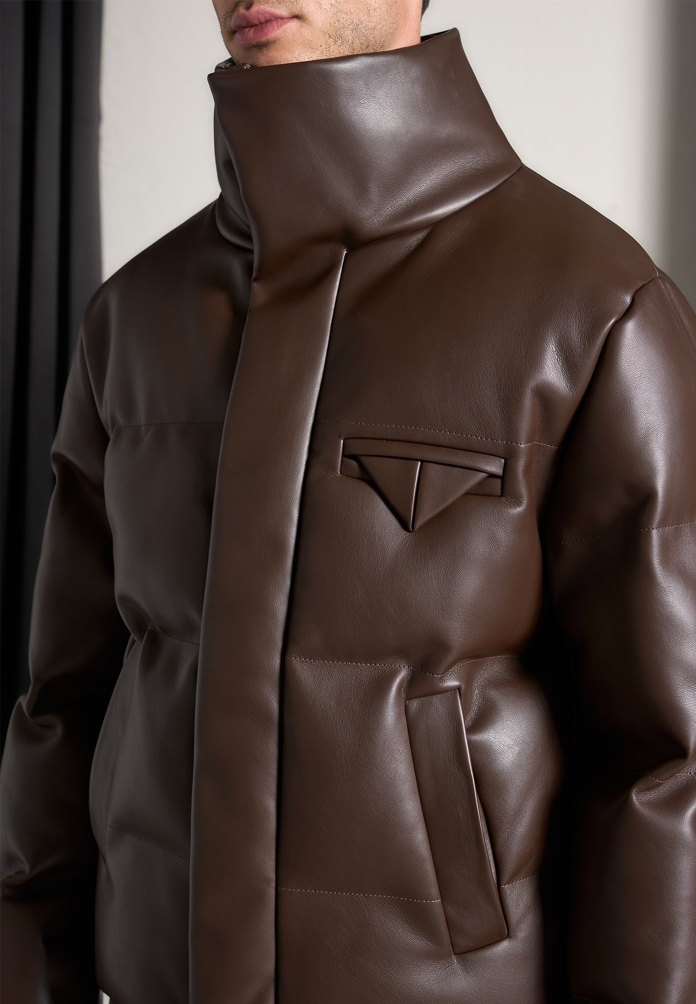 Prada leather puffer jacket best sale