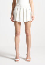 pinstripe-pleated-skort-white