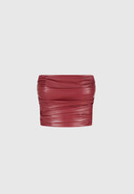 pleated-bandeau-vegan-leather-corset-top-wine-red