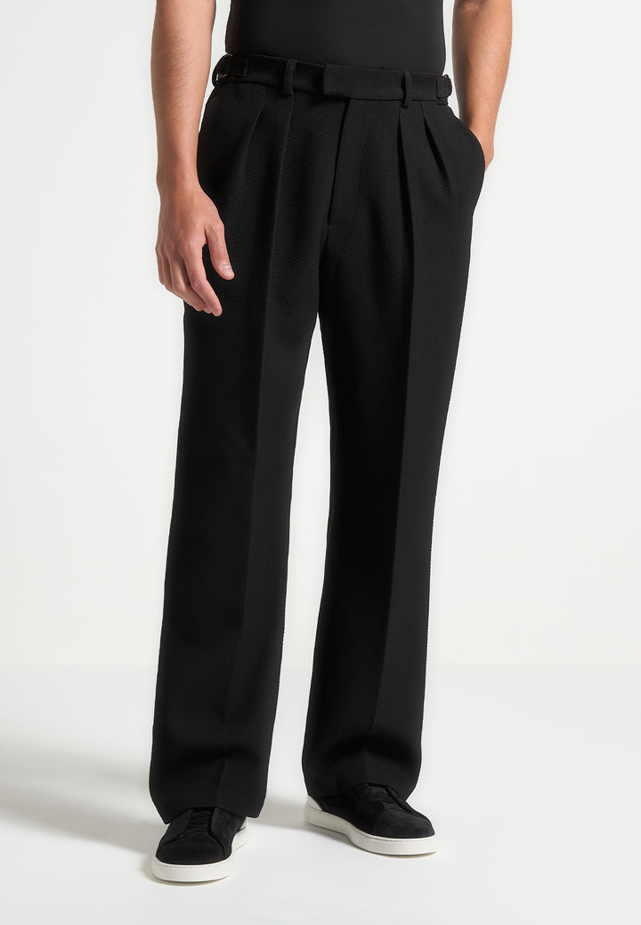 relaxed-fit-textured-twin-pleat-trousers-black