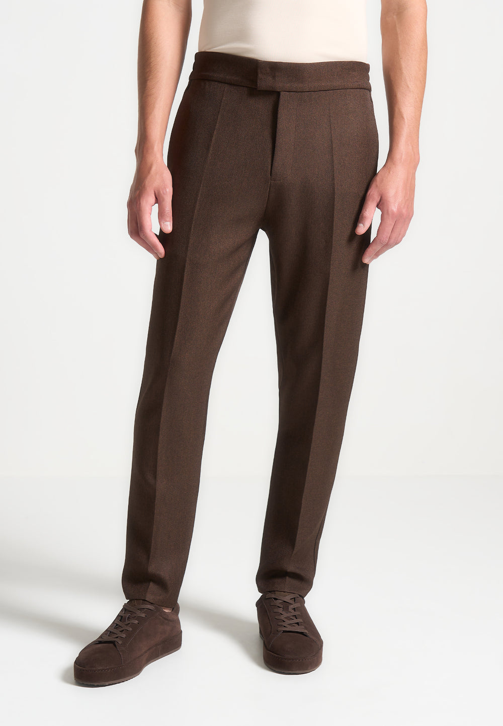 slim-fit-pleated-trousers-brown