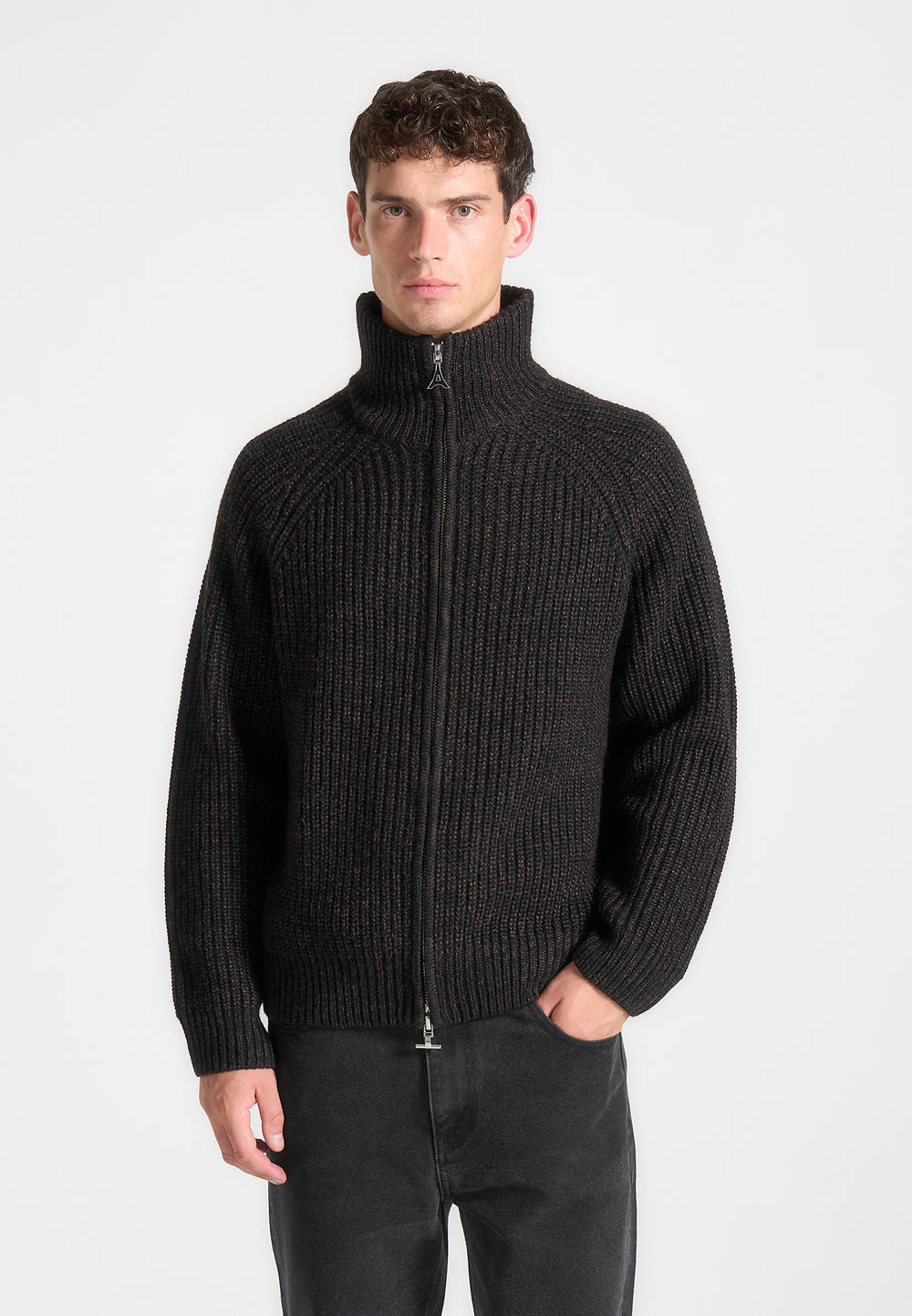 speckled-wool-zip-up-cardigan-black