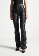 tacked-vegan-leather-flared-trousers-black-1