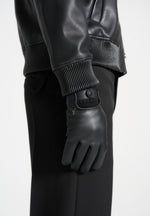 leather-and-ribbed-knit-gloves-black