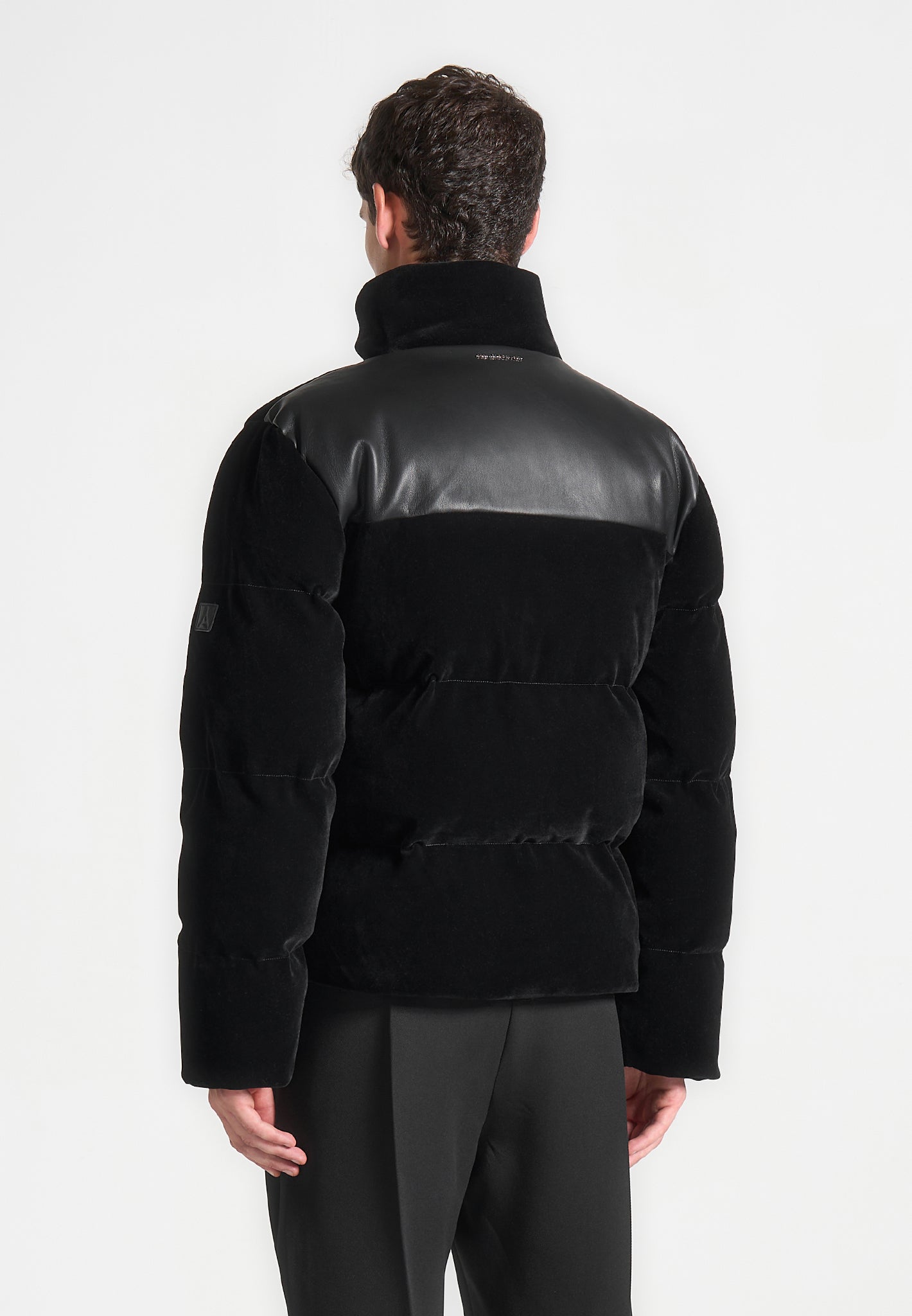 Velvet Puffer Jacket Black Maniere De Voir