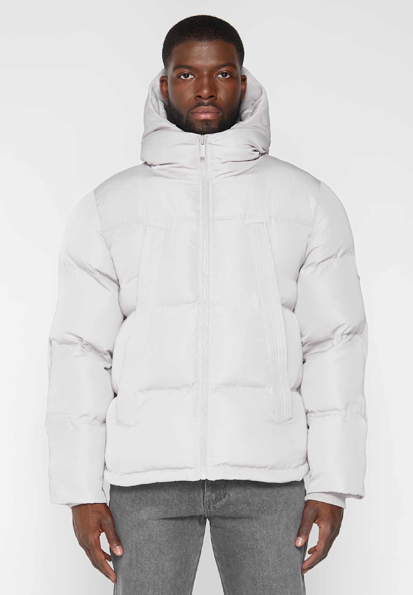 High Neck Puffer Jacket Ice Grey