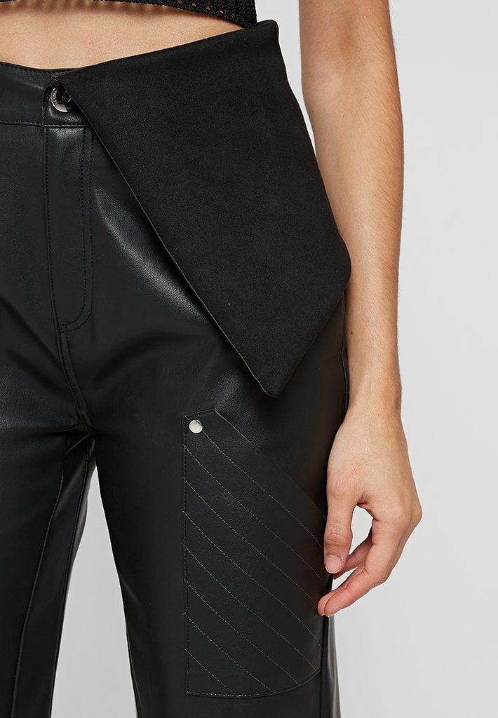 MUZE CIRCUIT WIDE LEATHER TROUSERS