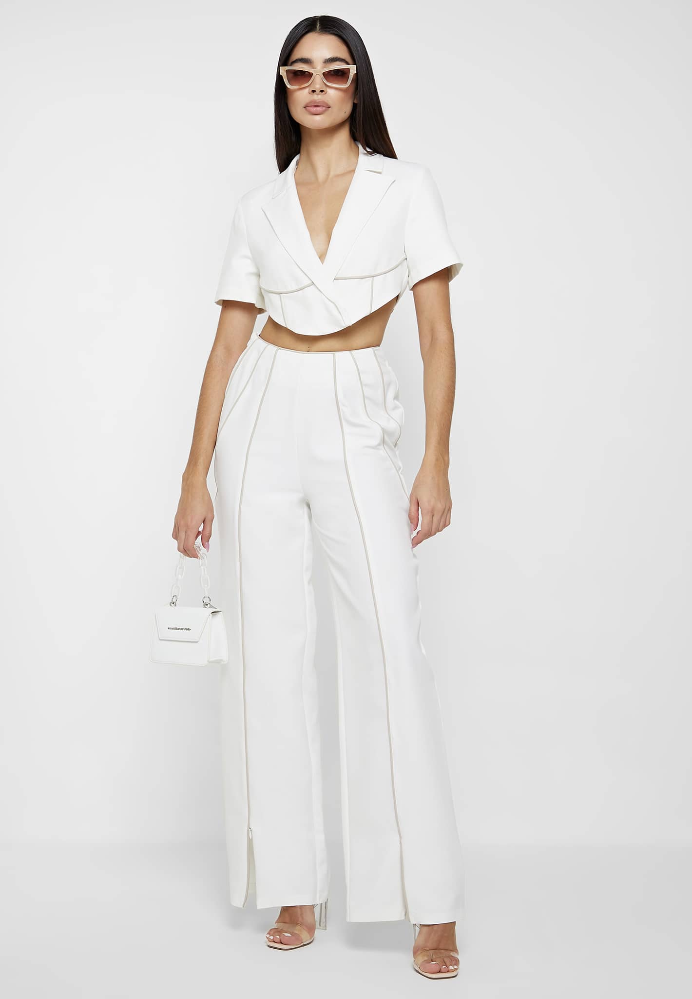 SAINT LAURENT Pants Women  White tailored trousers White  SAINT LAURENT  695024 Y513W9007  Leam Luxury Shopping Online