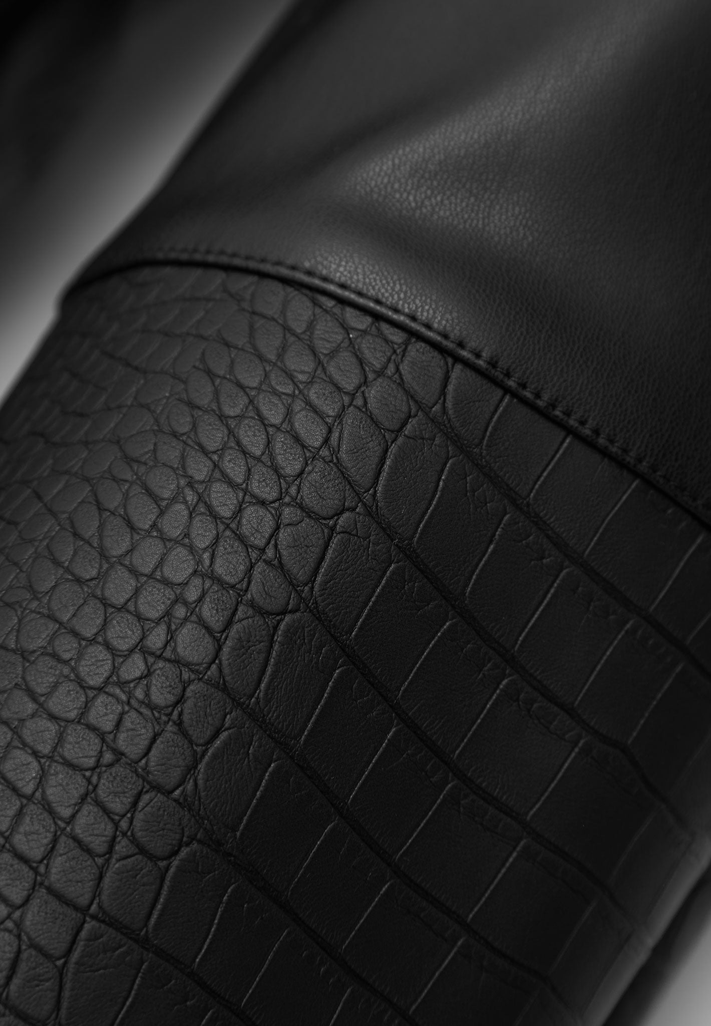 Embossed Faux Leather Sheet - Black