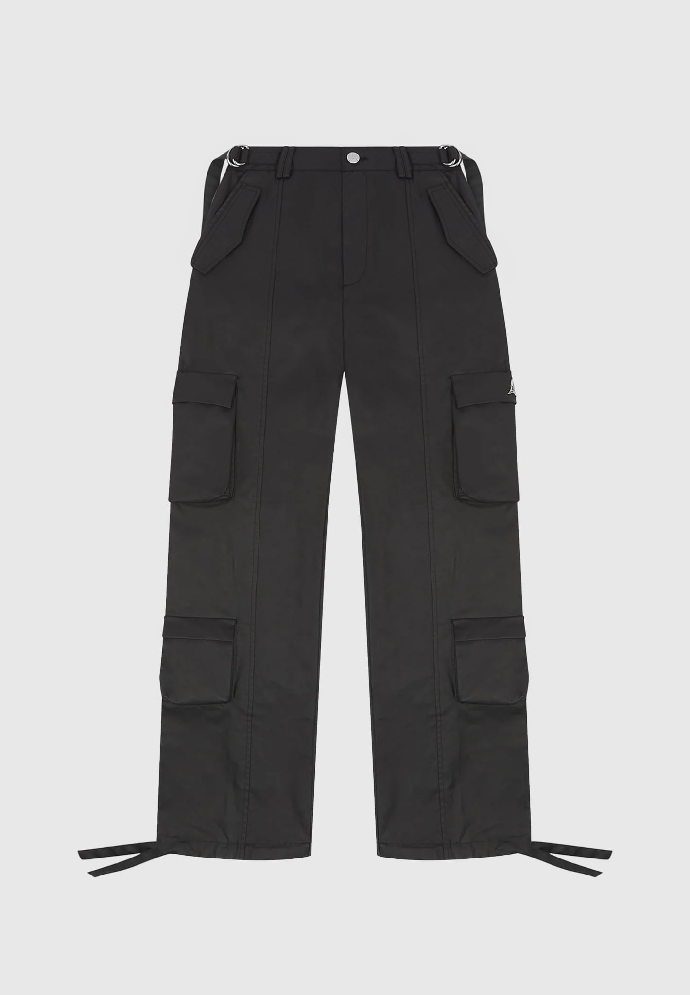 Mid Rise Waxed Cargo Pants - Black | Manière De Voir