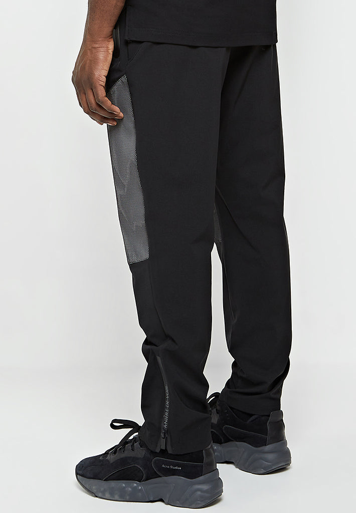 Reflective & Mesh Track Pants - Black