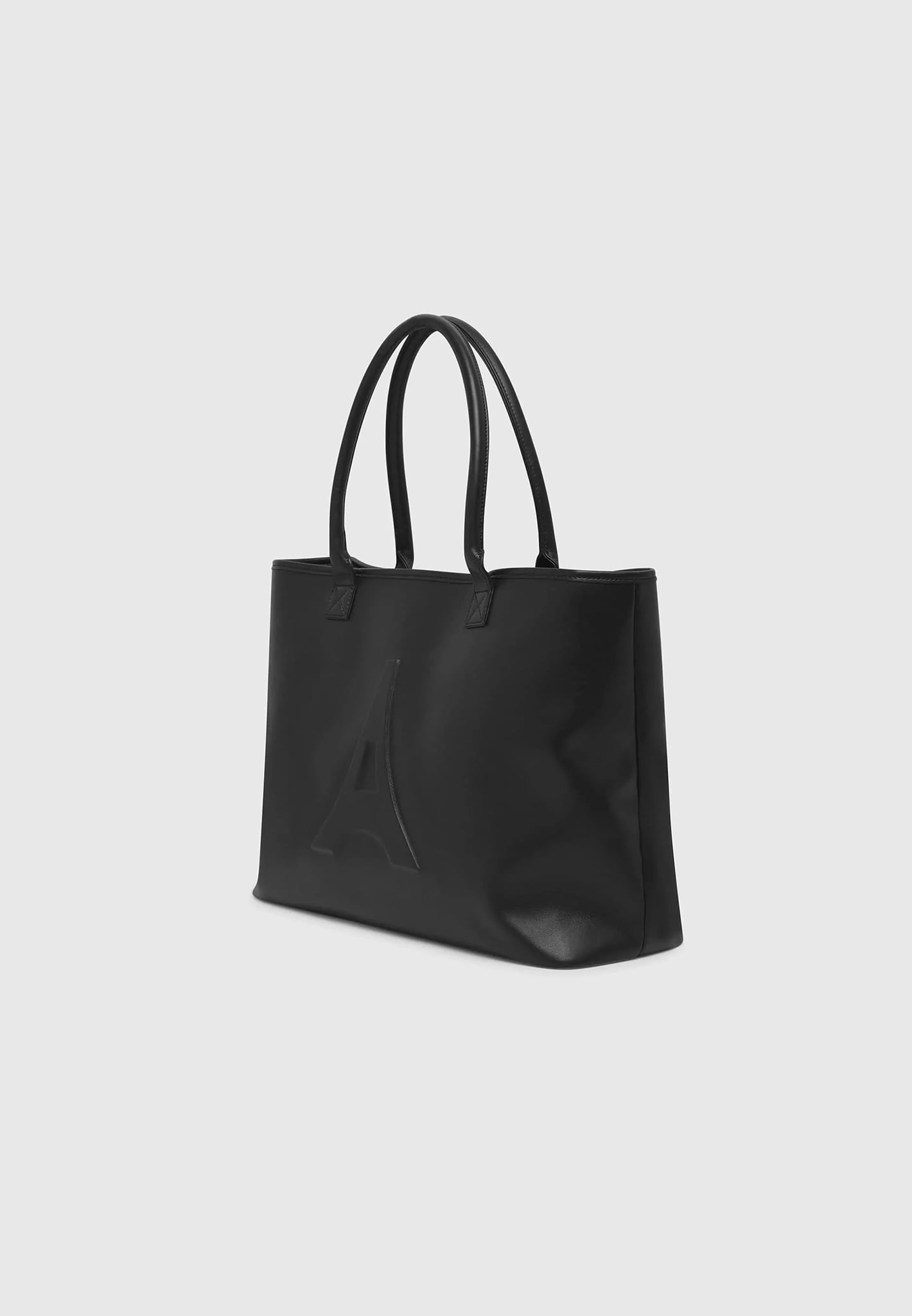 La Vachette Handbags Black - Black Feather Embossed Leather Tote