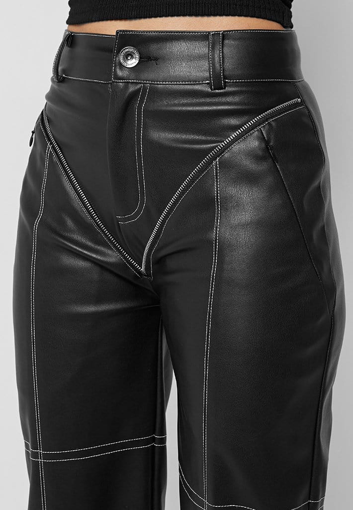 Pin by Yvette Olivo on Stylewhat you do with fashion  Classy leather  pants Faux leather outfits Faux leather pants